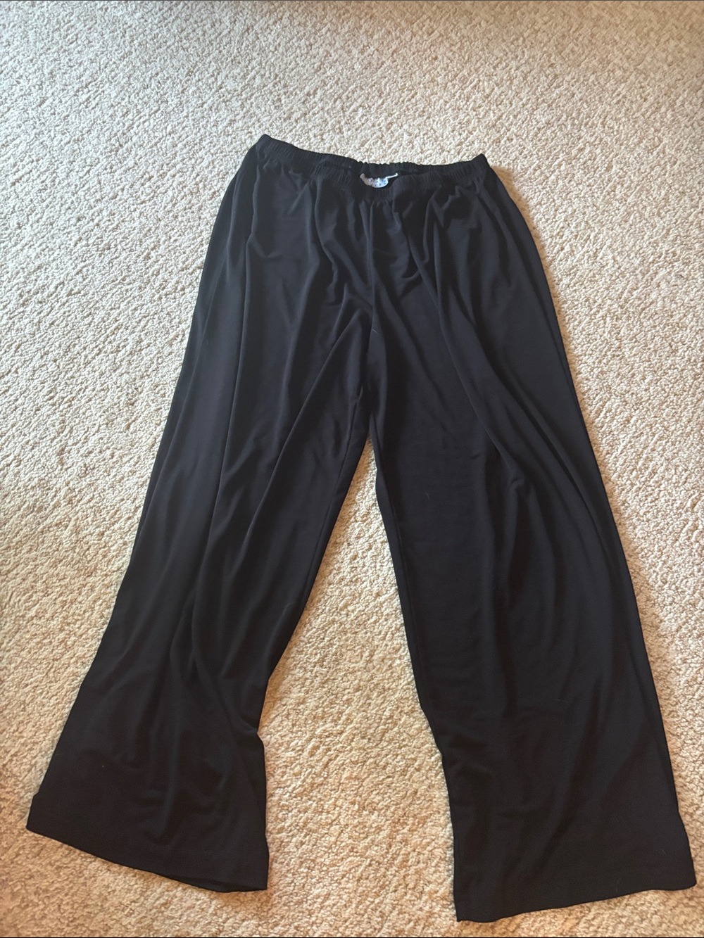 Joan Rivers Black Wide-Leg Women’s Elastic waist Pants - Comfortable Casual Fit